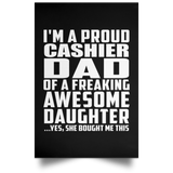 Proud Cashier Dad Of Awesome Daughter - Poster Portrait