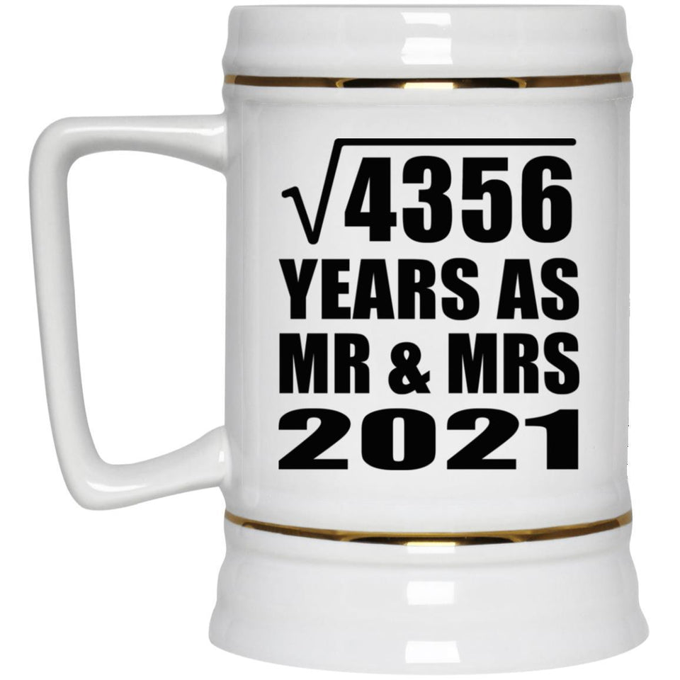 66th Anniversary Square Root of 4356 Years As Mr & Mrs 2021 - Beer Stein