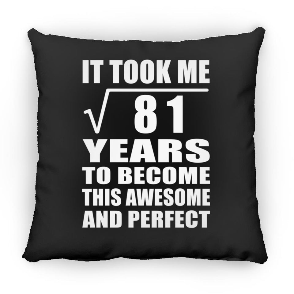 9th Birthday Took Square Root of 81 Years To Awesome - Throw Pillow Black