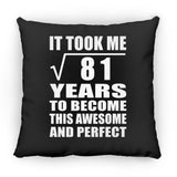 9th Birthday Took Square Root of 81 Years To Awesome - Throw Pillow Black