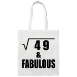 7th Birthday Square Root of 49 & Fabulous - Tote Bag White