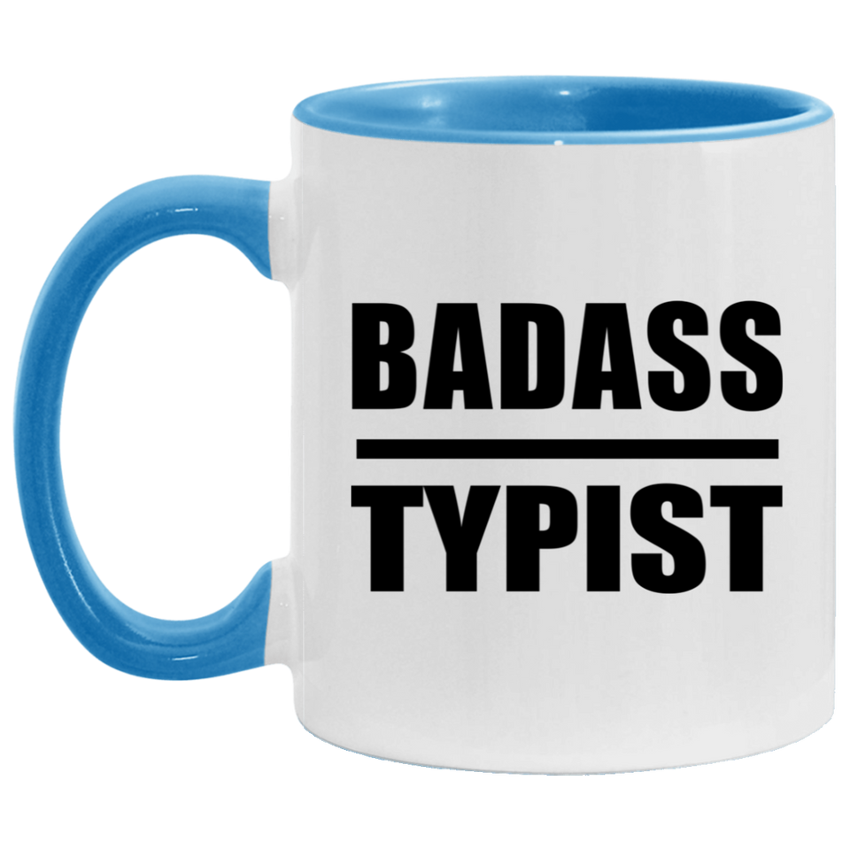 Badass Typist - 11oz Accent Mug Blue