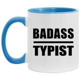 Badass Typist - 11oz Accent Mug Blue