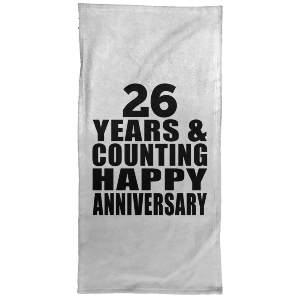 Happy 26th Anniversary 26 Years & Counting - Hand Towel