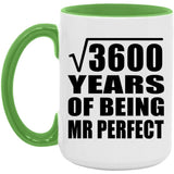 60th Anniversary Square Root of 3600 Years of Mr Perfect - 15oz Accent Mug Green