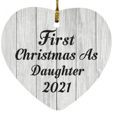 First Christmas As Daughter 2021 - Heart Ornament F