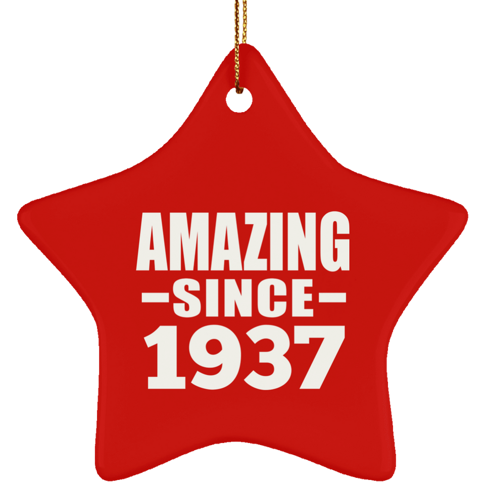 87th Birthday Amazing Since 1937 - Star Ornament