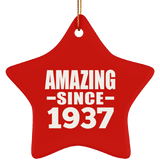 87th Birthday Amazing Since 1937 - Star Ornament