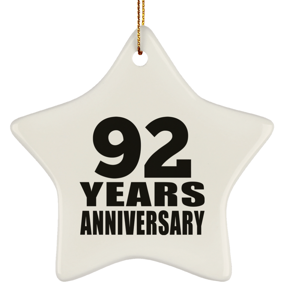 92nd Anniversary 92 Years - Star Ornament