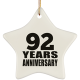 92nd Anniversary 92 Years - Star Ornament
