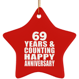 Happy 69th Anniversary 69 Years & Counting - Star Ornament