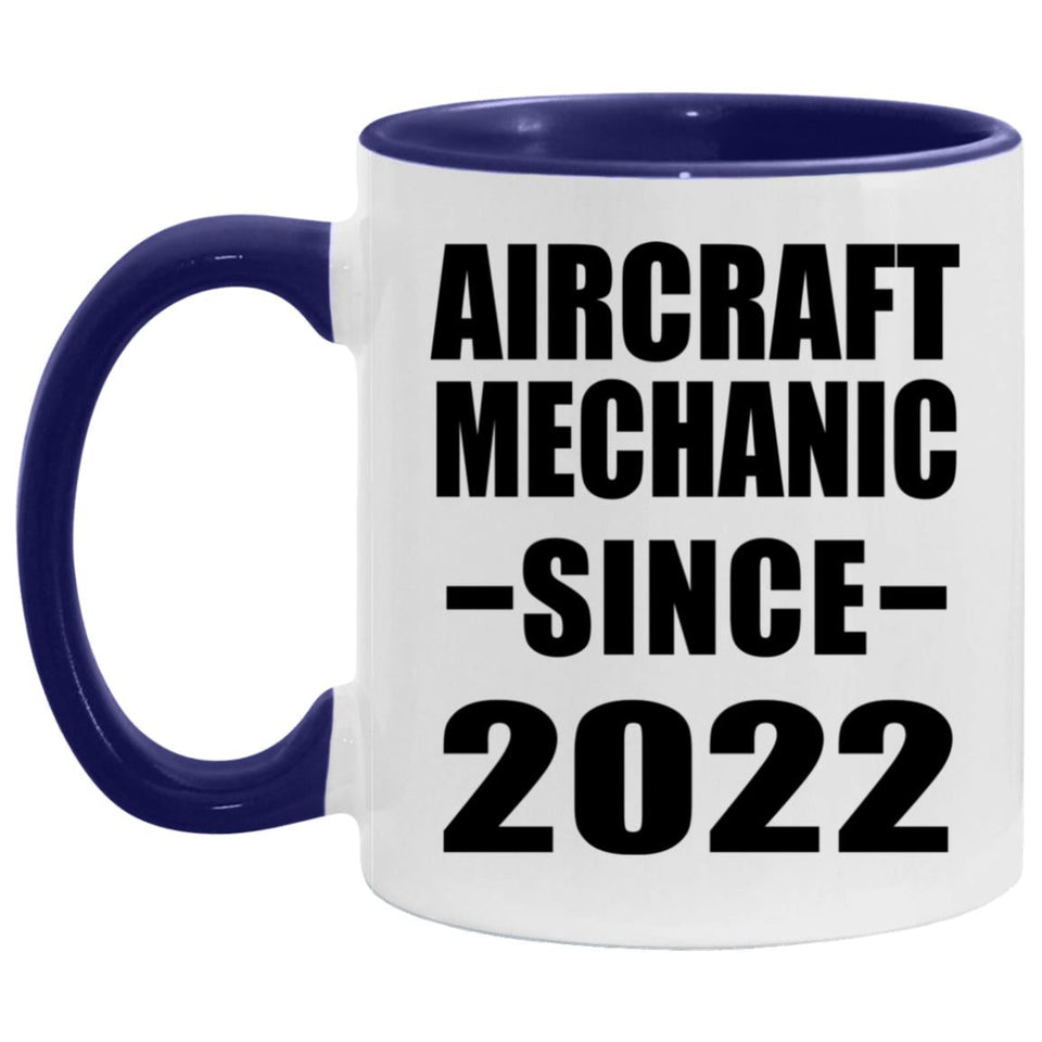 Aircraft Mechanic Since 2022 - 11oz Accent Mug Purple