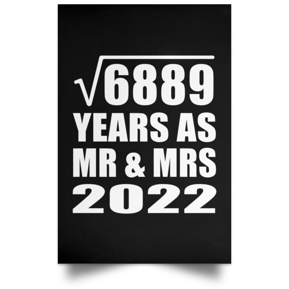 83rd Anniversary Square Root of 6889 Years As Mr & Mrs 2022 - Poster Portrait