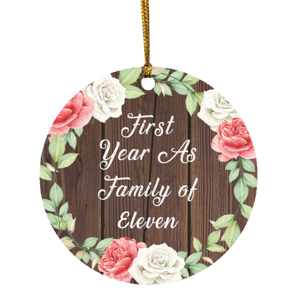 First Year As Family Of Eleven - Circle Ornament A