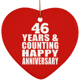 Happy 46th Anniversary 46 Years & Counting - Heart Ornament