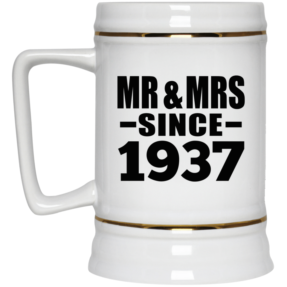 87th Anniversary Mr & Mrs Since 1937 - Beer Stein