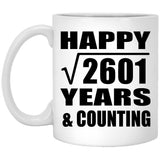 Happy 51st Anniversary Square Root of 2601 Years & Counting - 11oz Coffee Mug