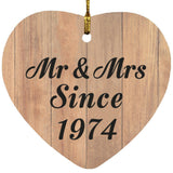 50th Anniversary Mr & Mrs Since 1974 - Heart Ornament C