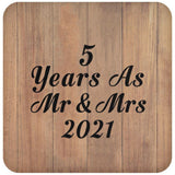 5 Years As Mr & Mrs 2021 - Drink Coaster C