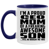Proud CEO Mom Of Awesome Son - 11oz Accent Mug Purple