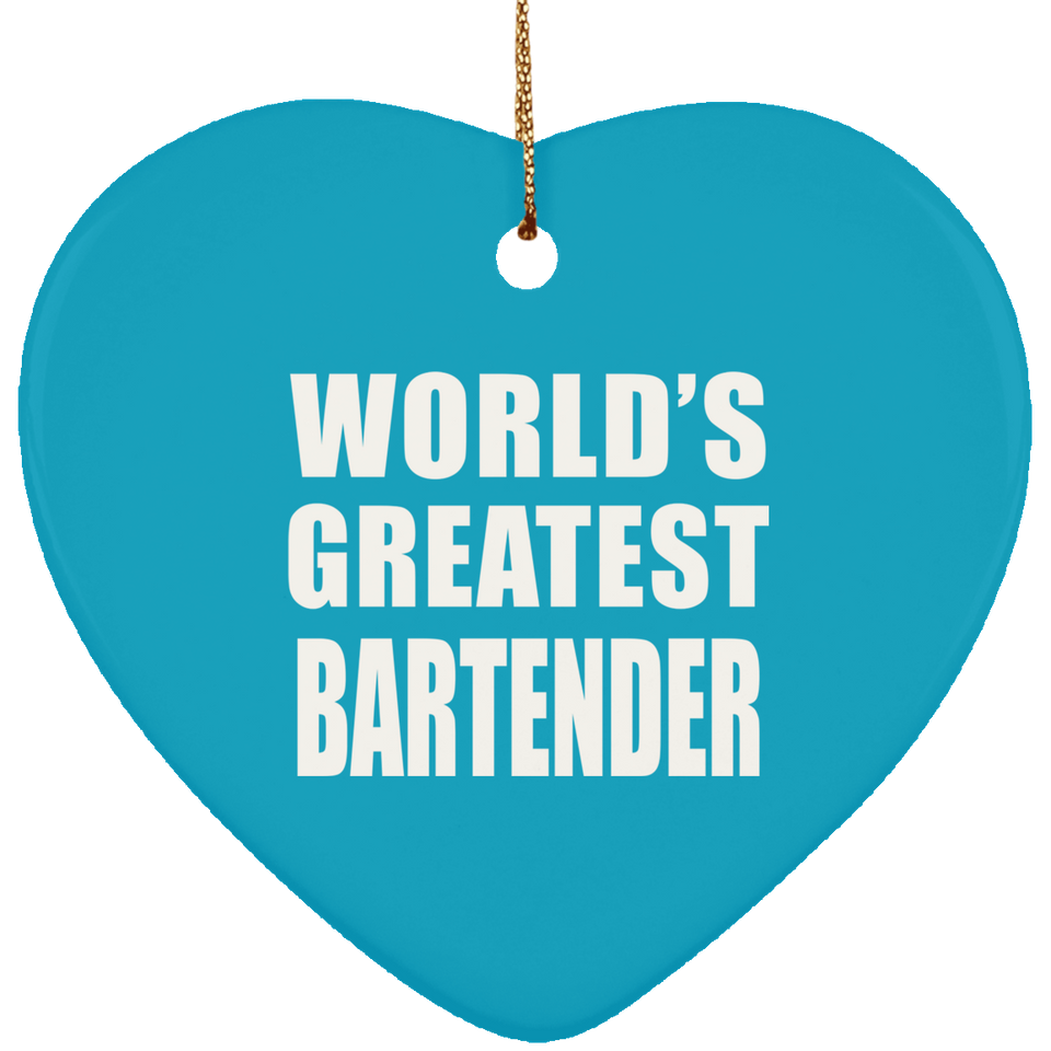 World's Greatest Bartender - Heart Ornament