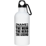 [CC] Personalized Gift, Name The Mom Hero Legend - Water Bottle