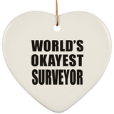 World's Okayest Surveyor - Heart Ornament