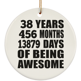 38th Birthday 38 Years 456 Months 13879 Days Of Awesome - Circle Ornament