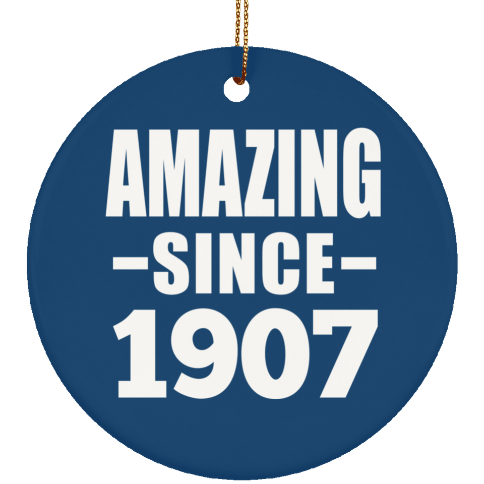 117th Birthday Amazing Since 1907 - Circle Ornament