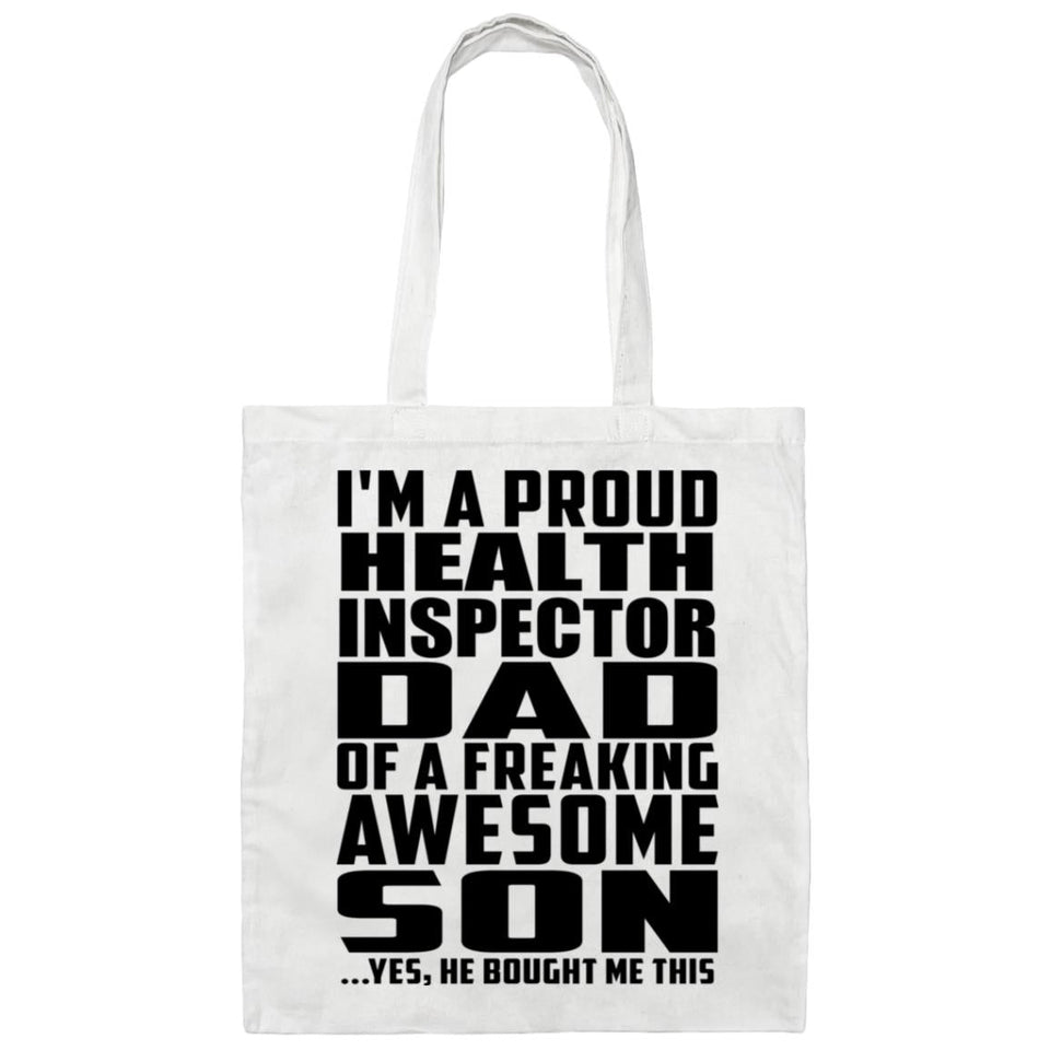 Proud Health Inspector Dad Of Awesome Son - Tote Bag White