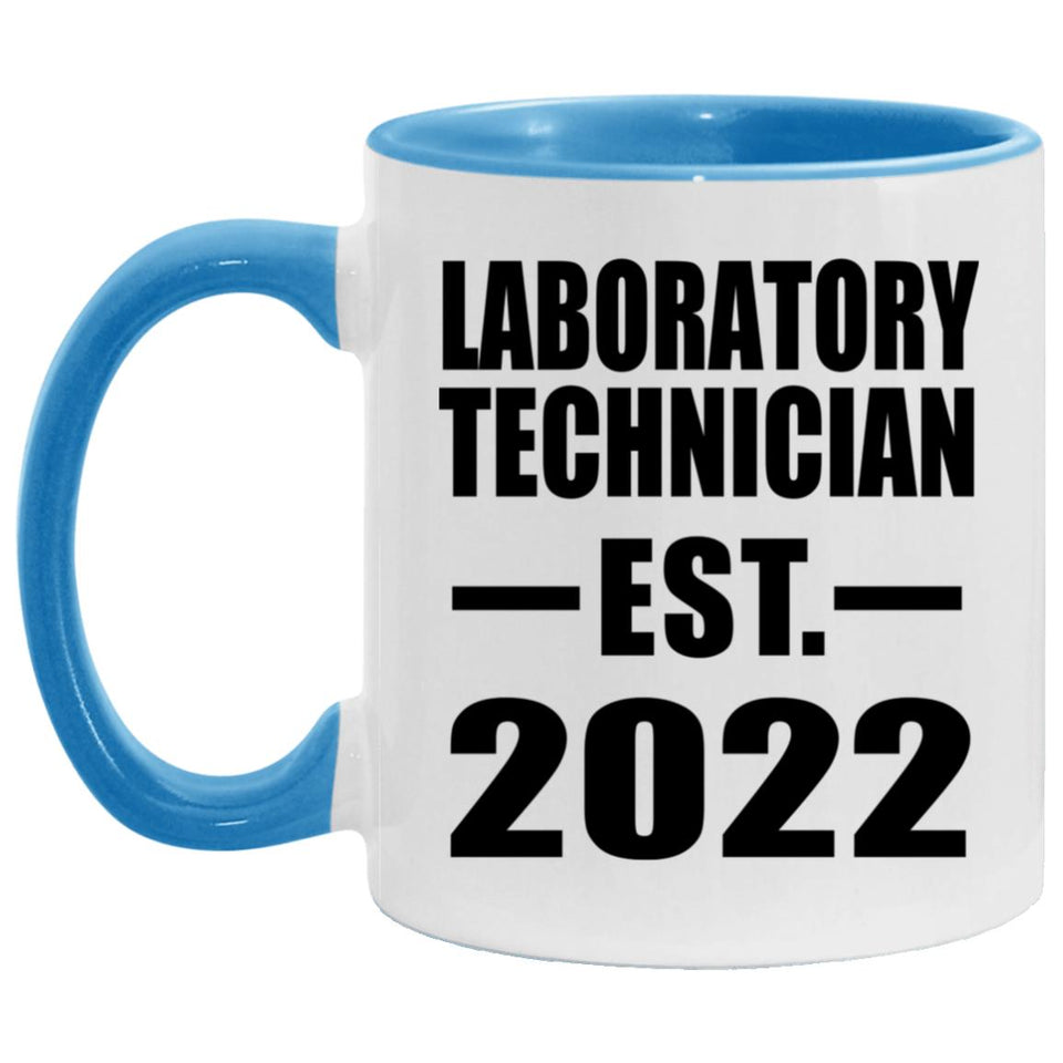 Laboratory Technician Established EST. 2022 - 11oz Accent Mug Blue