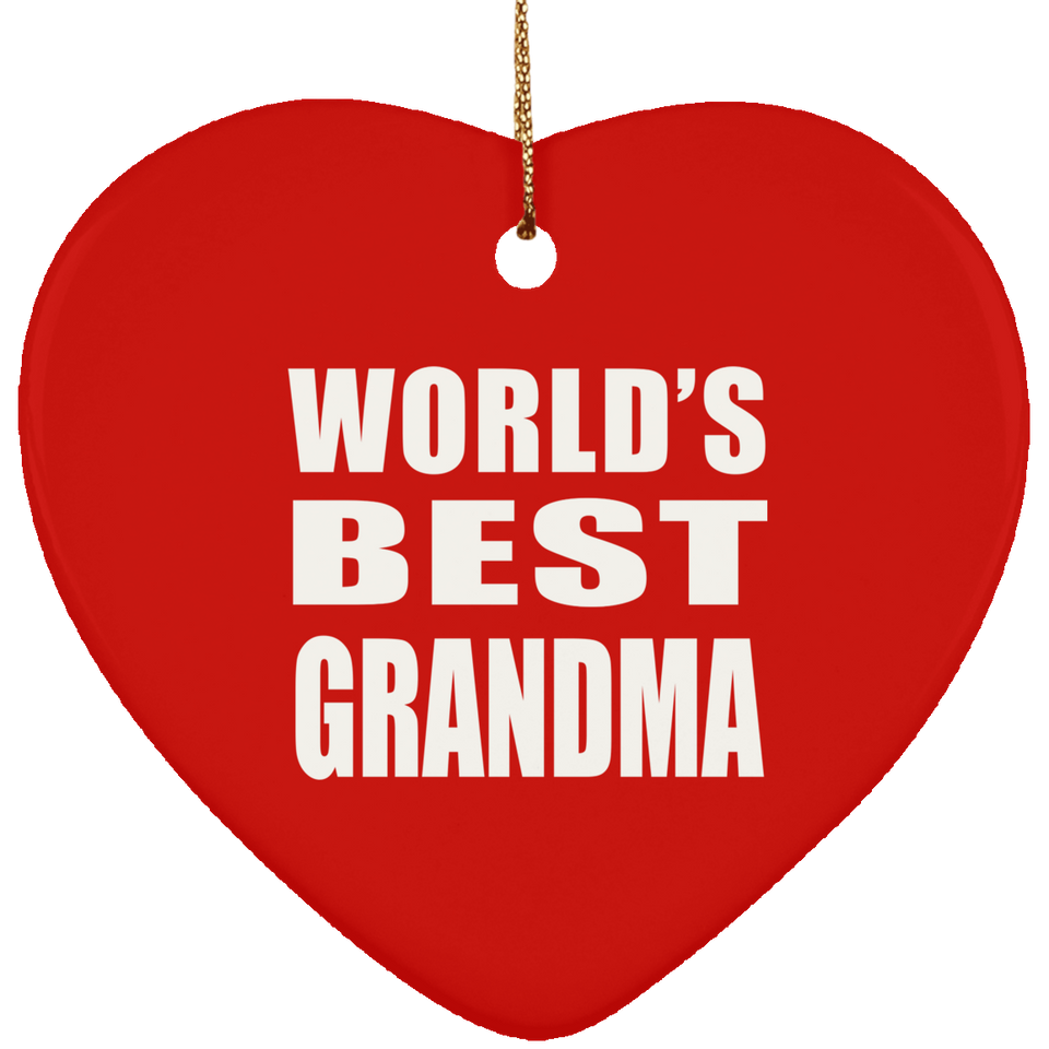 World's Best Grandma - Heart Ornament