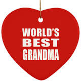 World's Best Grandma - Heart Ornament