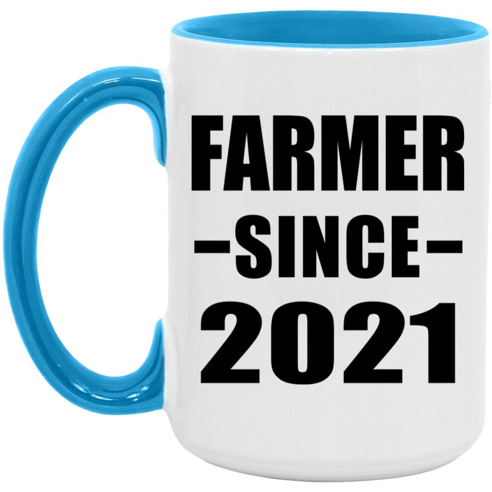 Farmer Since 2021 - 15oz Accent Mug Blue