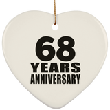 68th Anniversary 68 Years - Heart Ornament