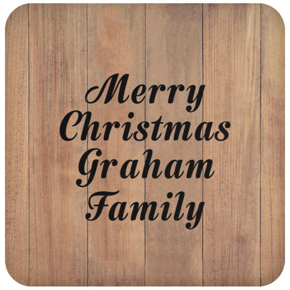 Merry Christmas Graham Family - Drink Coaster C