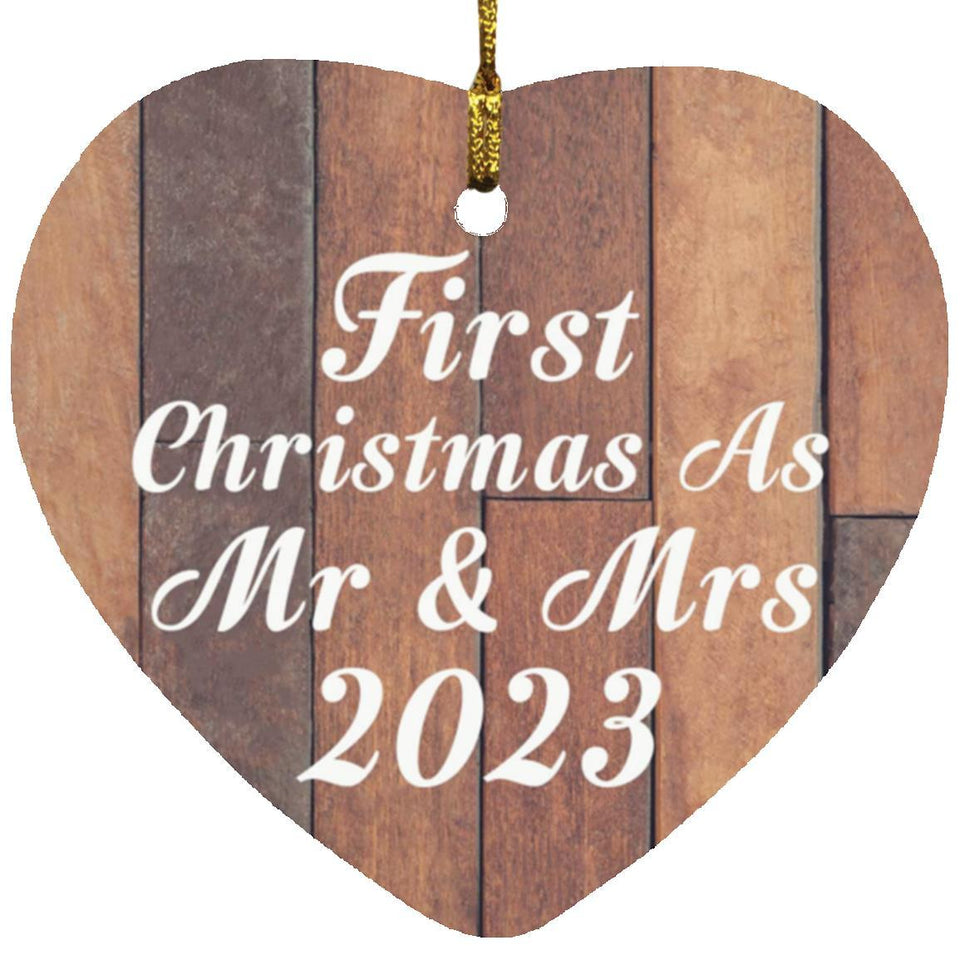 First Christmas As Mr & Mrs 2023 - Heart Ornament E