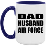 Dad Husband Air Force - 15oz Accent Mug Purple