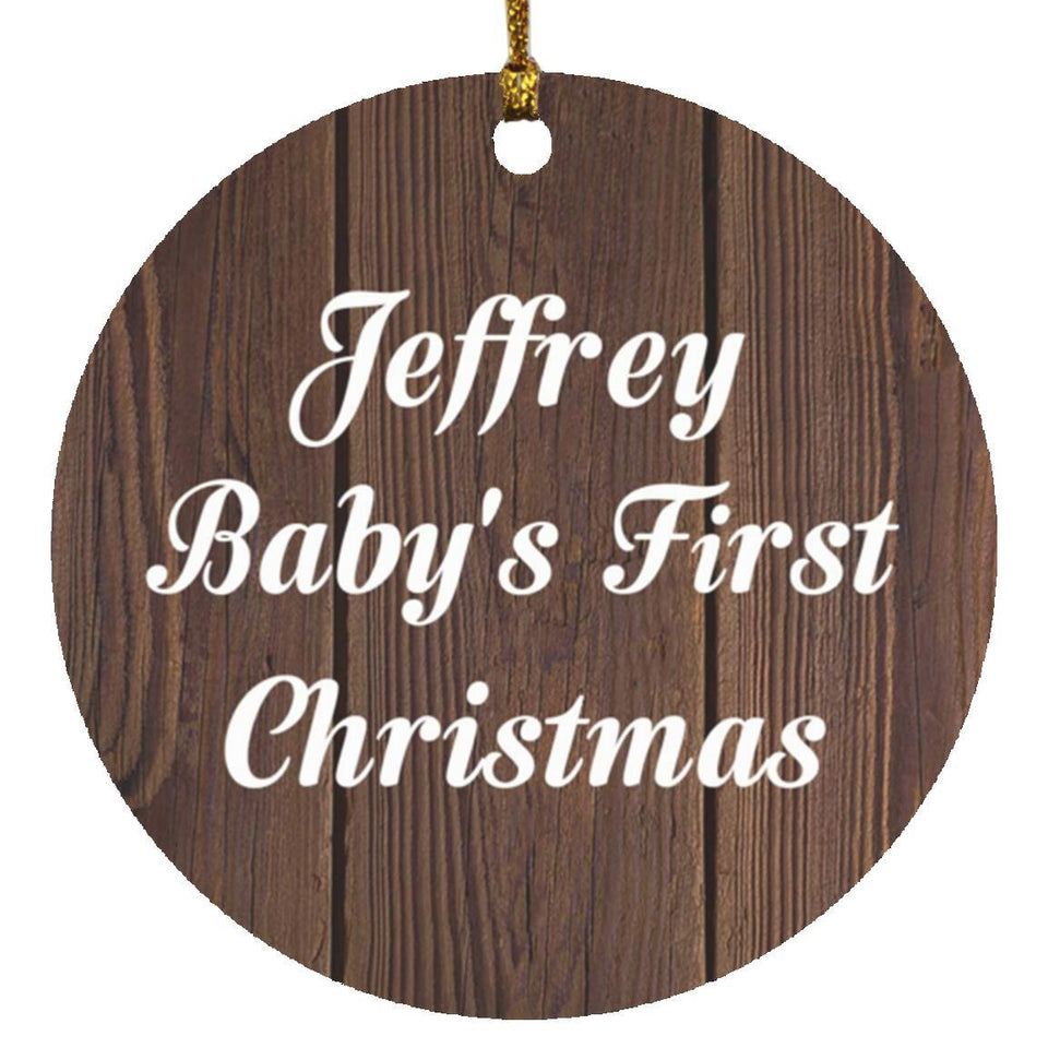 Jeffrey Baby's First Christmas - Circle Ornament D