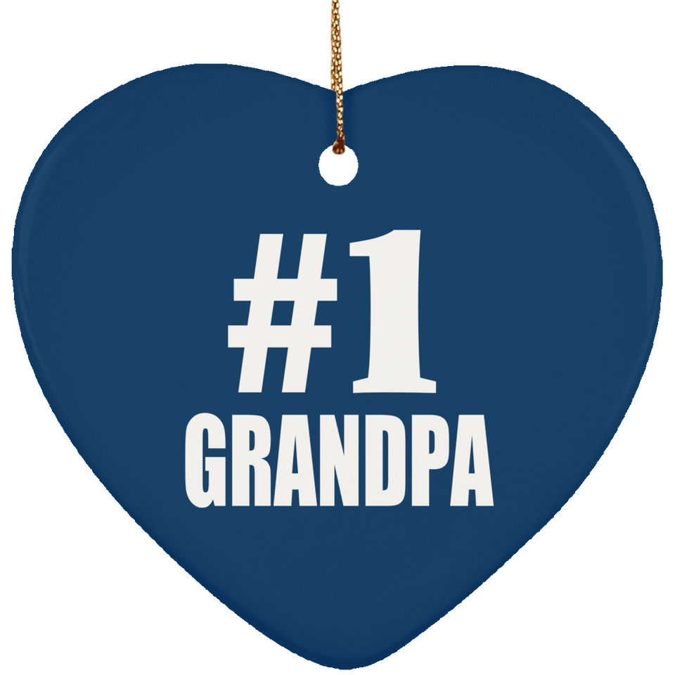 Number One #1 Grandpa - Heart Ornament