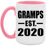 Gramps Established EST. 2020 - 15oz Accent Mug Pink
