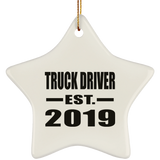 Truck Driver Established EST. 2019 - Star Ornament