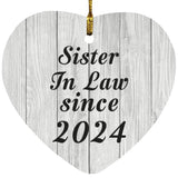 Sister In Law Since 2024 - Heart Ornament F