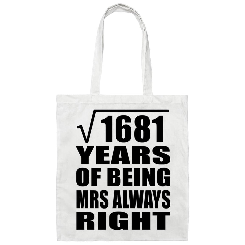 41st Anniversary Square Root of 1681 Years Mrs Always Right - Tote Bag White