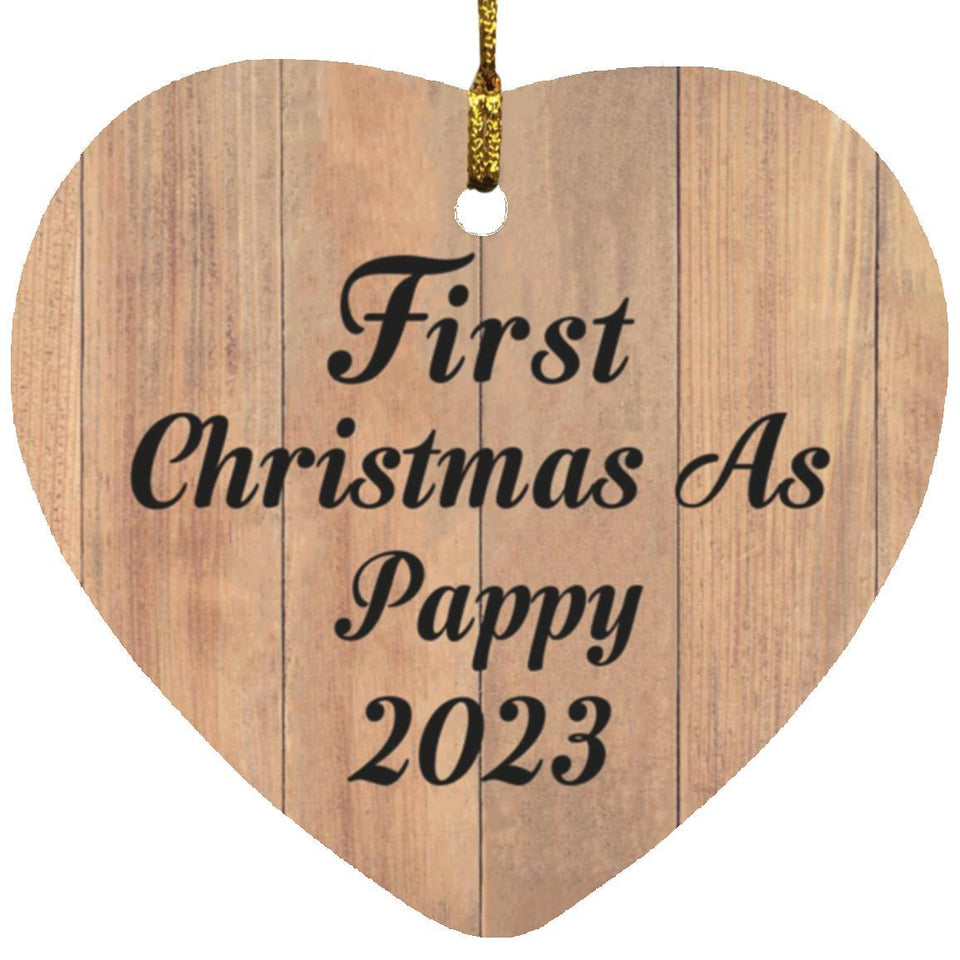 First Christmas As Pappy 2023 - Heart Ornament C
