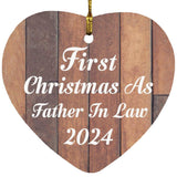 First Christmas As Father In Law 2024 - Heart Ornament E