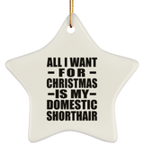 All I Want For Christmas Is My Domestic Shorthair - Star Ornament