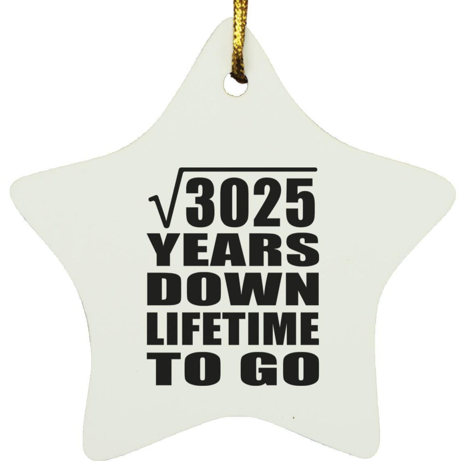 55th Anniversary Square Root of 3025 Years Lifetime To Go - Star Ornament