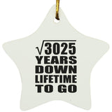 55th Anniversary Square Root of 3025 Years Lifetime To Go - Star Ornament