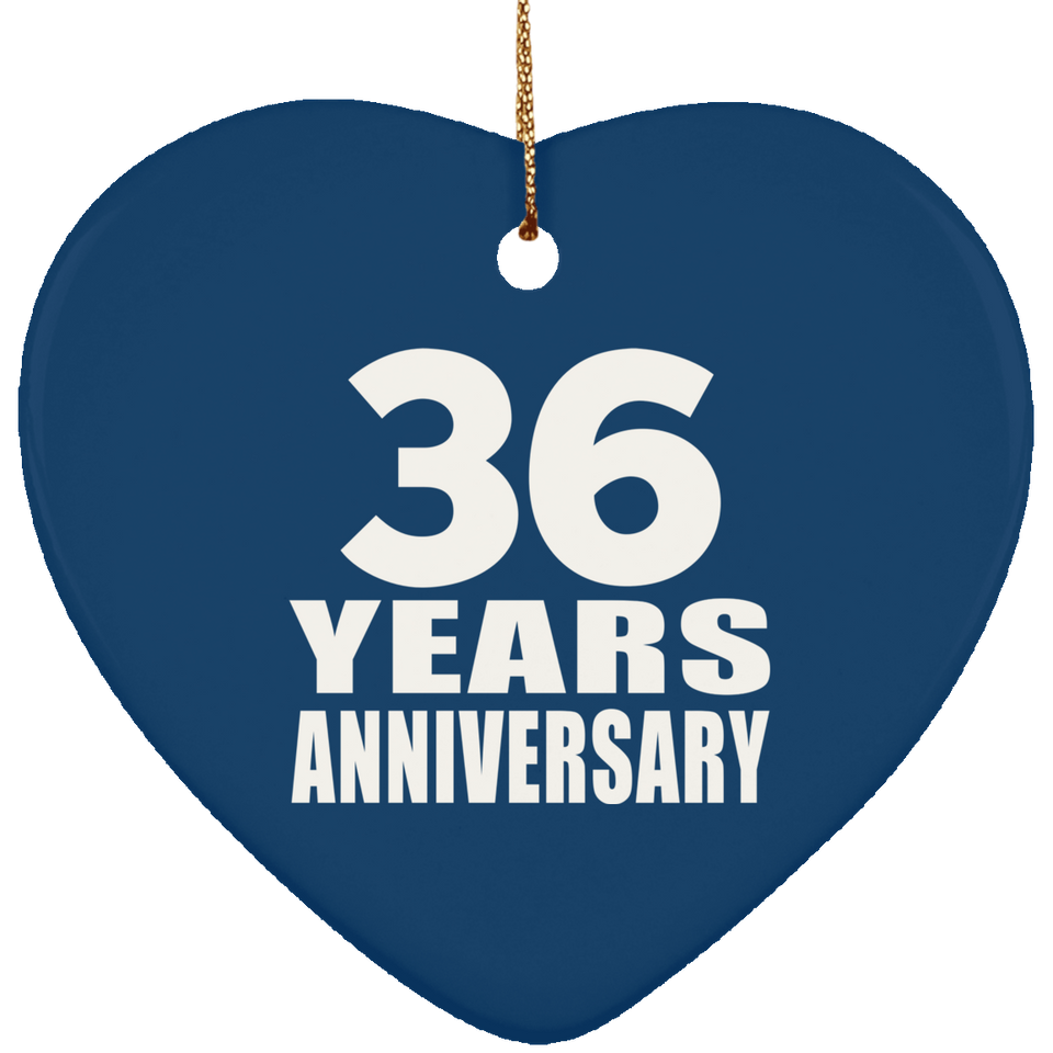 36th Anniversary 36 Years - Heart Ornament